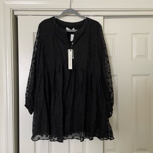 Black Long Sleeve Mustard Seed Dress